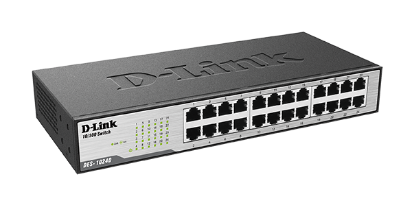 D-Link DES-1024D 24-Port 10/100 Mbps Unmanaged Rackmount Switch