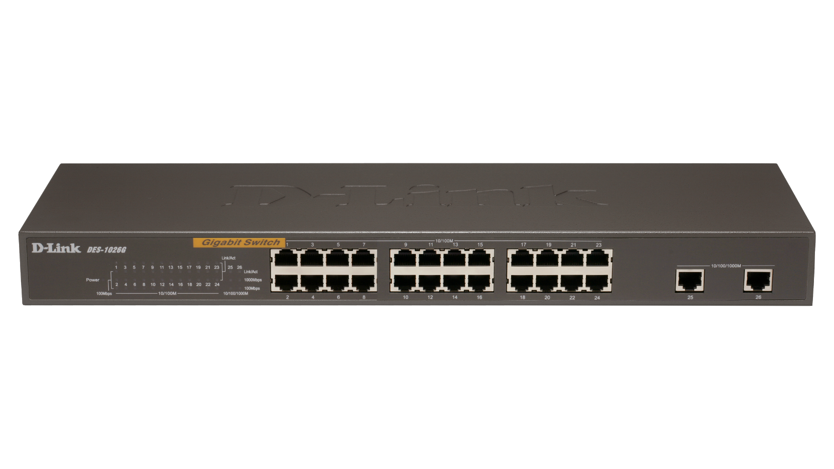 D-Link DES-1026G 24-Port 10/100 + 2-Port Gigabit Unmanaged Rackmount Switch