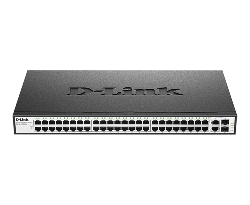 D-Link DES-1050G 48-Port 10/100 + 2-Port Gigabit/SFP Combo Unmanaged Rackmount Switch